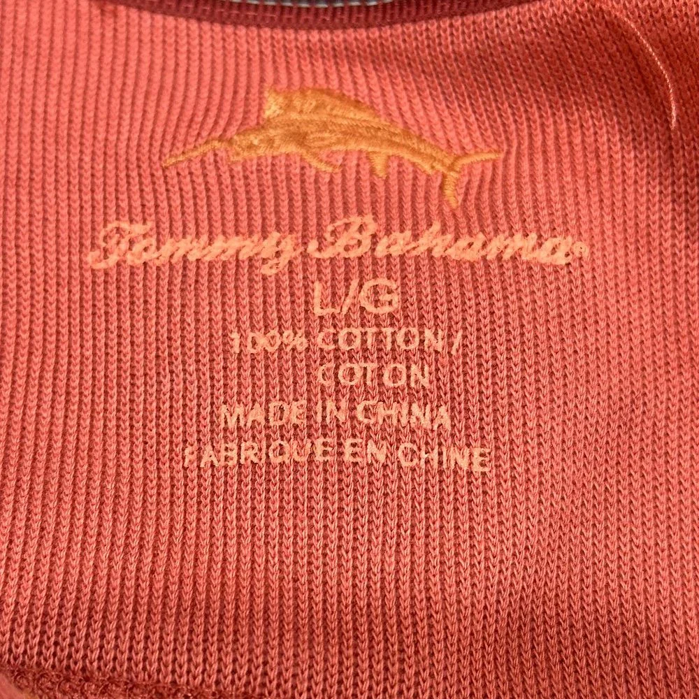 Men's Tommy Bahama Pull Over 1/4 Zip Cotton Sweater Size Large - Picture 5 of 5